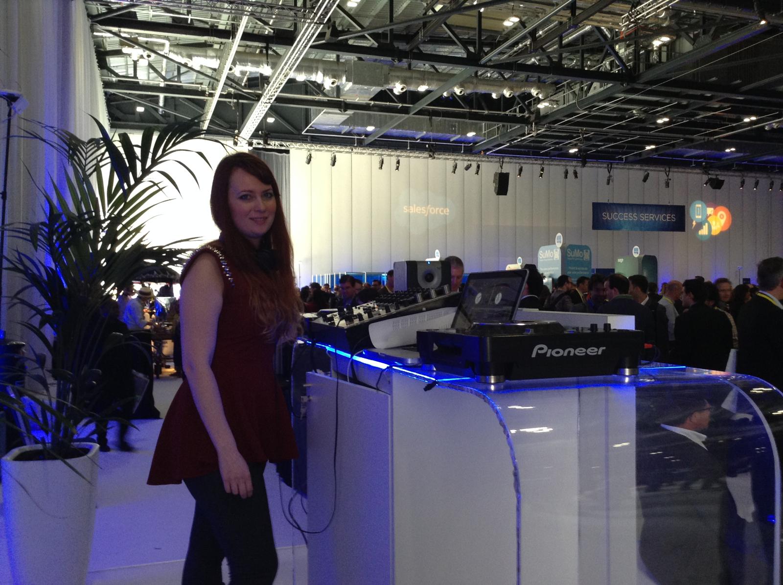 DJ performing at a Salesforce corporate brand activation