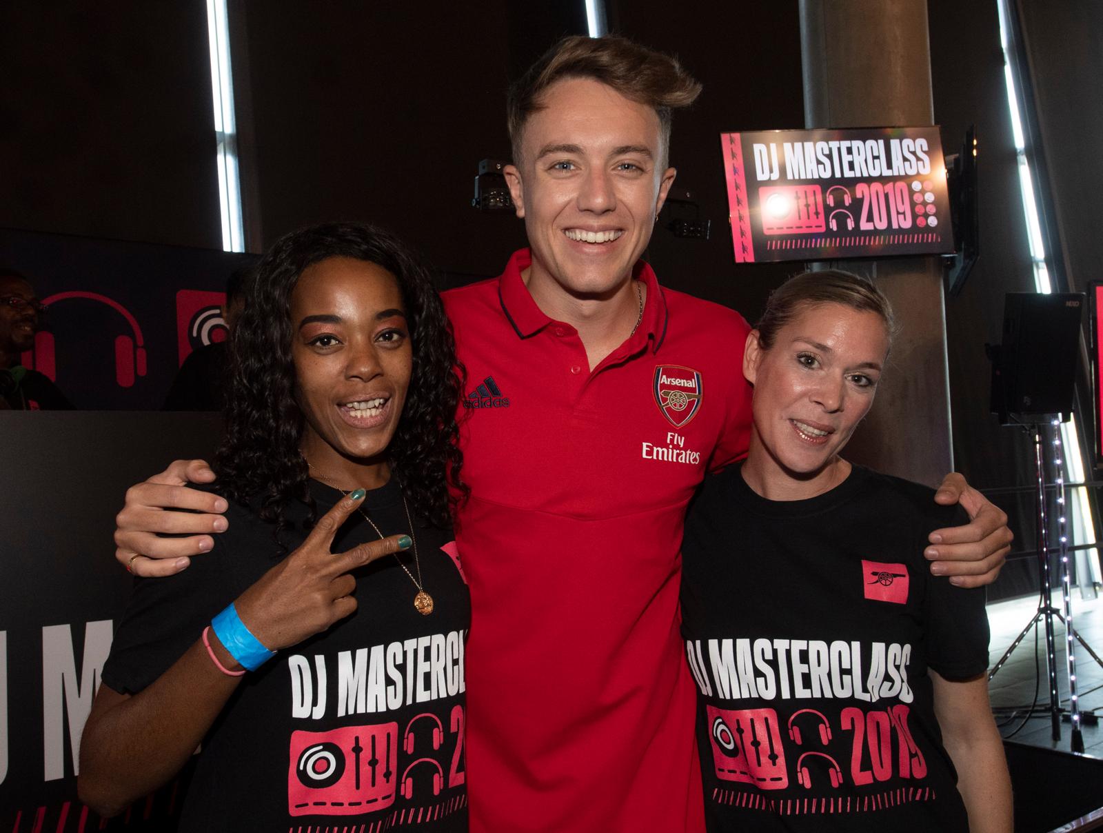 Hosts and participants at the Arsenal FC DJ Masterclass 2019